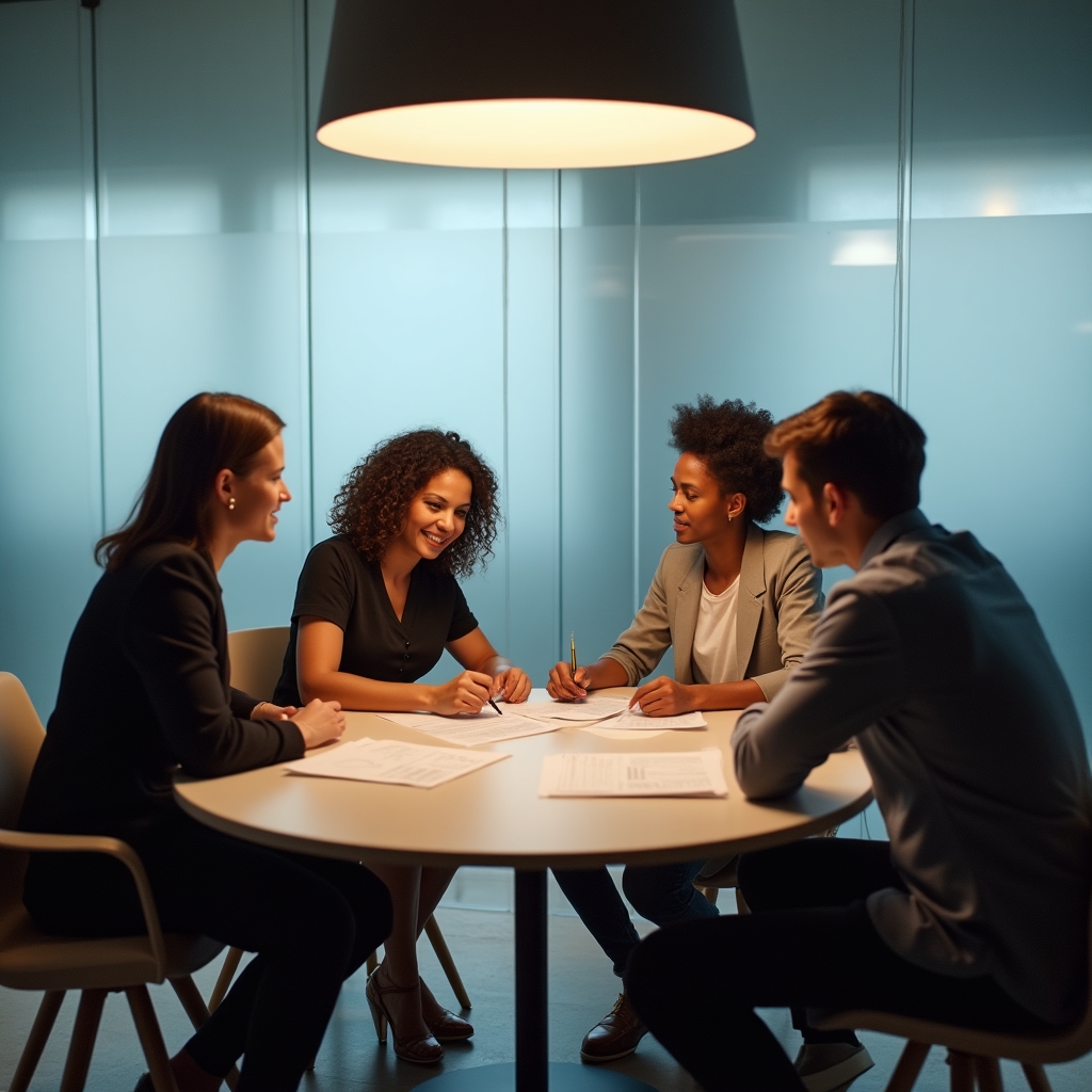 Sessione di collaborazione e confronto in team