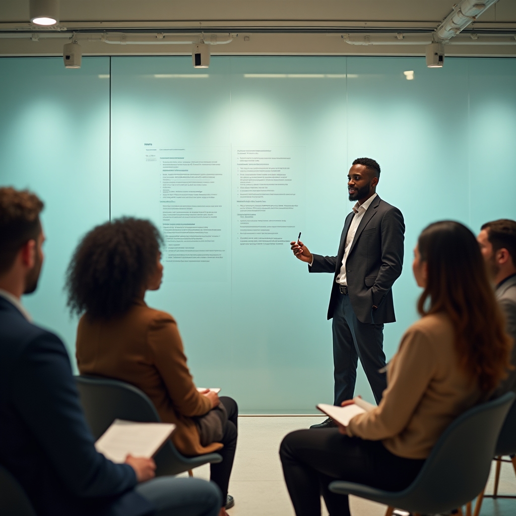 Sessione di workshop con piccolo gruppo di professionisti